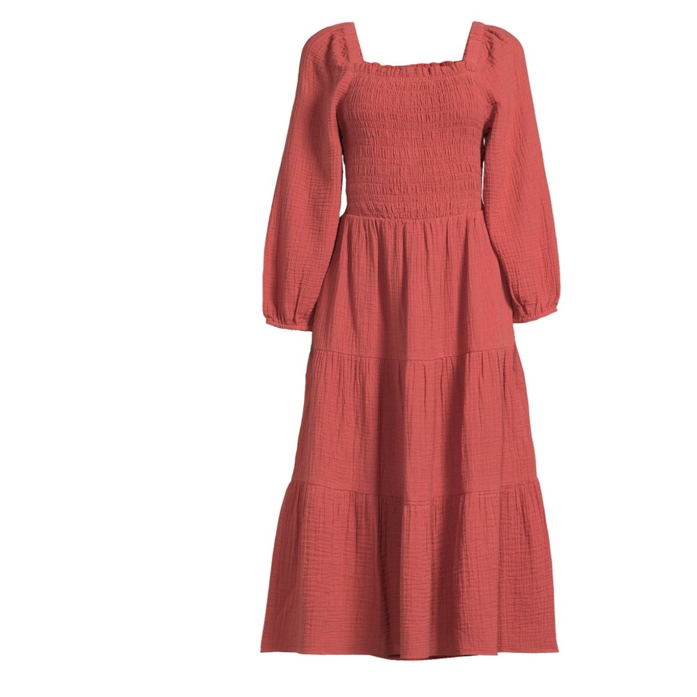 beachlunchlounge Women's Cutout Back Smocked Midi Dress L - Picture 3 of 15